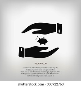 Vector icon saving, piggy bank