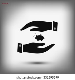 Vector icon saving, piggy bank
