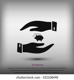 Vector icon saving, piggy bank
