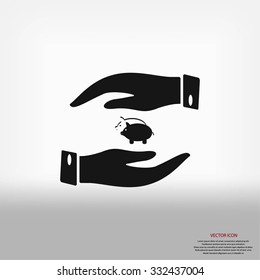 Vector icon saving, piggy bank