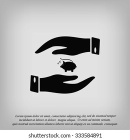 Vector icon saving, piggy bank
