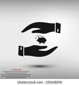 Vector icon saving, piggy bank