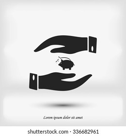 Vector icon saving, piggy bank
