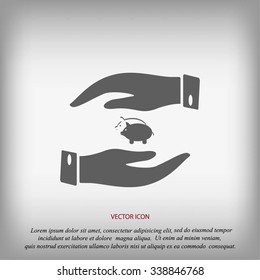 Vector icon saving, piggy bank
