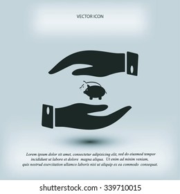 Vector icon saving, piggy bank