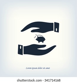 Vector icon saving, piggy bank