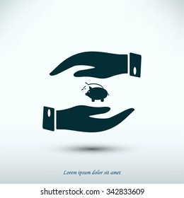 Vector icon saving, piggy bank