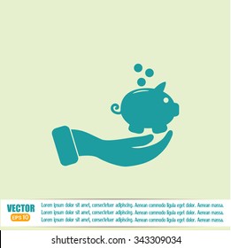 Vector icon saving, piggy bank