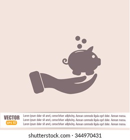 Vector icon saving, piggy bank