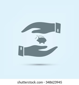 Vector icon saving, piggy bank