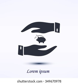 Vector icon saving, piggy bank