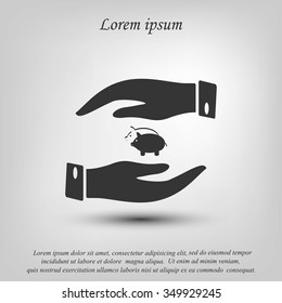 Vector icon saving, piggy bank