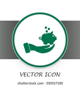 Vector icon saving, piggy bank