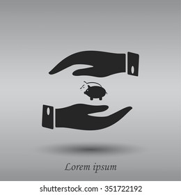 Vector icon saving, piggy bank