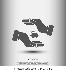 Vector icon saving, piggy bank
