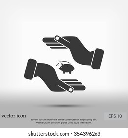Vector icon saving, piggy bank