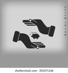 Vector icon saving, piggy bank