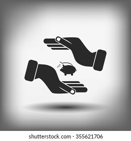 Vector icon saving, piggy bank