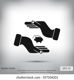 Vector icon saving, piggy bank