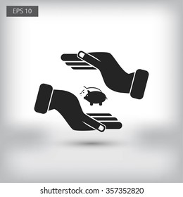 Vector icon saving, piggy bank