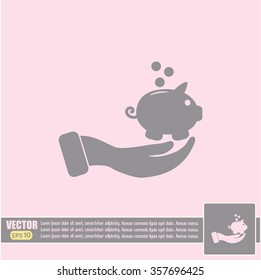 Vector icon saving, piggy bank
