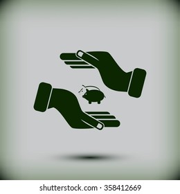 Vector icon saving, piggy bank
