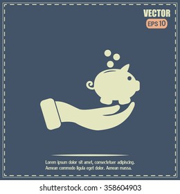 Vector icon saving, piggy bank