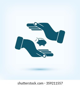 Vector icon saving, piggy bank
