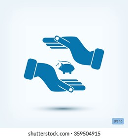 Vector icon saving, piggy bank