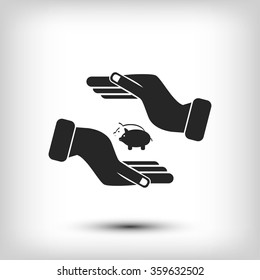 Vector icon saving, piggy bank