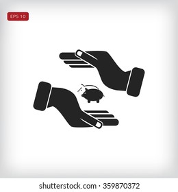 Vector icon saving, piggy bank