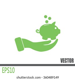Vector icon saving, piggy bank