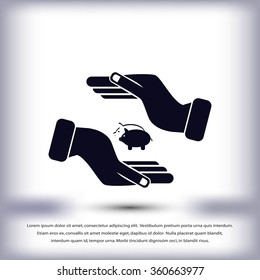 Vector icon saving, piggy bank
