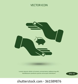 Vector icon saving, piggy bank