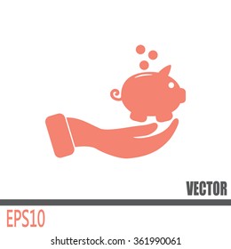Vector icon saving, piggy bank