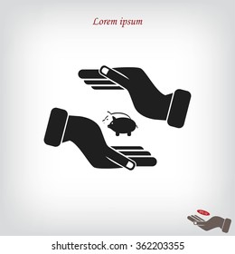 Vector icon saving, piggy bank