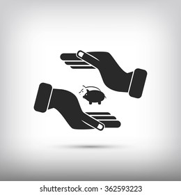 Vector icon saving, piggy bank