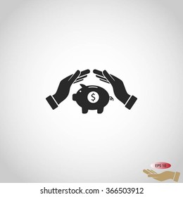 Vector icon saving, piggy bank