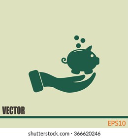 Vector icon saving, piggy bank