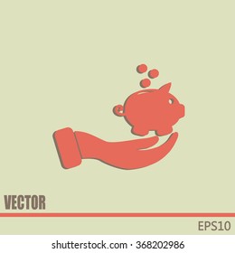 Vector icon saving, piggy bank