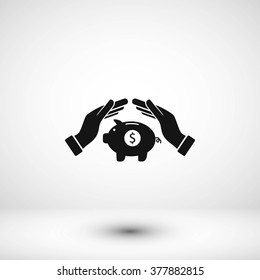 Vector icon saving, piggy bank