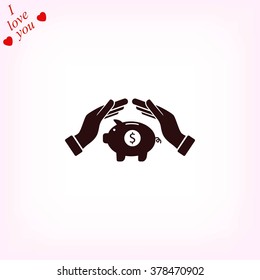 Vector icon saving, piggy bank
