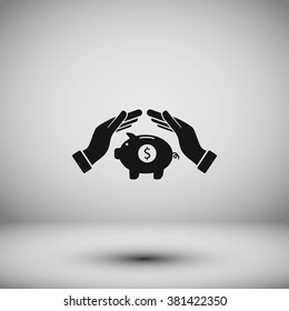 Vector icon saving, piggy bank
