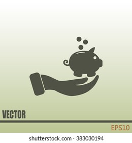 Vector icon saving, piggy bank