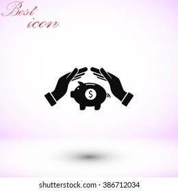 Vector icon saving, piggy bank
