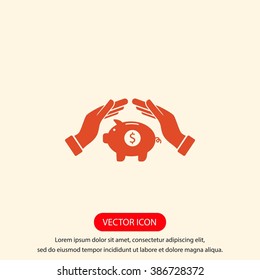 Vector icon saving, piggy bank