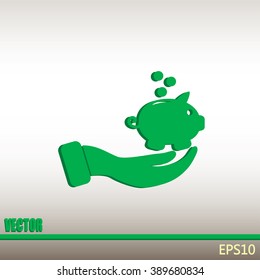 Vector icon saving, piggy bank