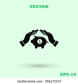Vector icon saving, piggy bank