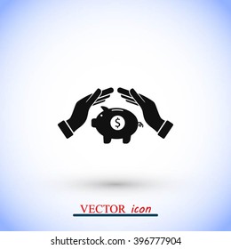 Vector icon saving, piggy bank