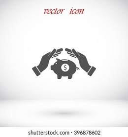 Vector icon saving, piggy bank